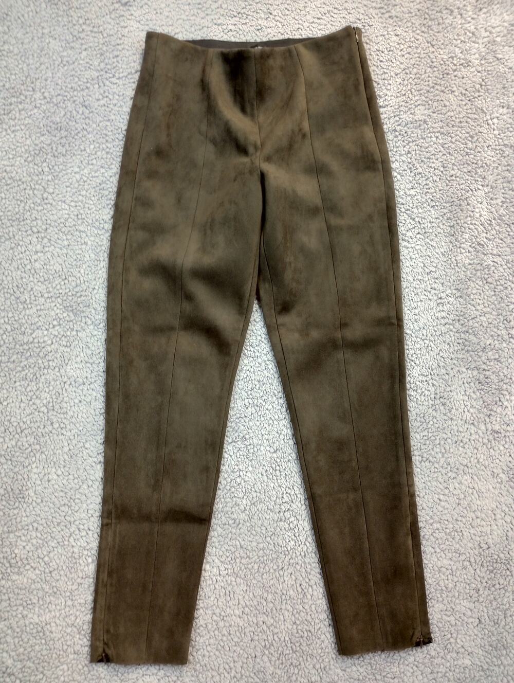 Zara Faux Suede Pants Women's Size L Brown Pants (0964)